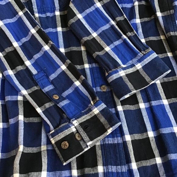 Duluth Trading Co Shirt Women's Free Swingin' Flannel Small Like New Blue - Picture 2 of 10